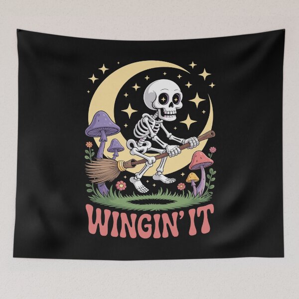 Item preview, Flying Tonight: declares this charming Halloween illustration!  designed and sold by Grang Art Artistic Designs.