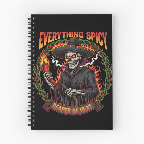 Item preview, Reaper of Heat - Everything Spicy Sombrero Skull Calavera Graphic designed and sold by DMNindustries.