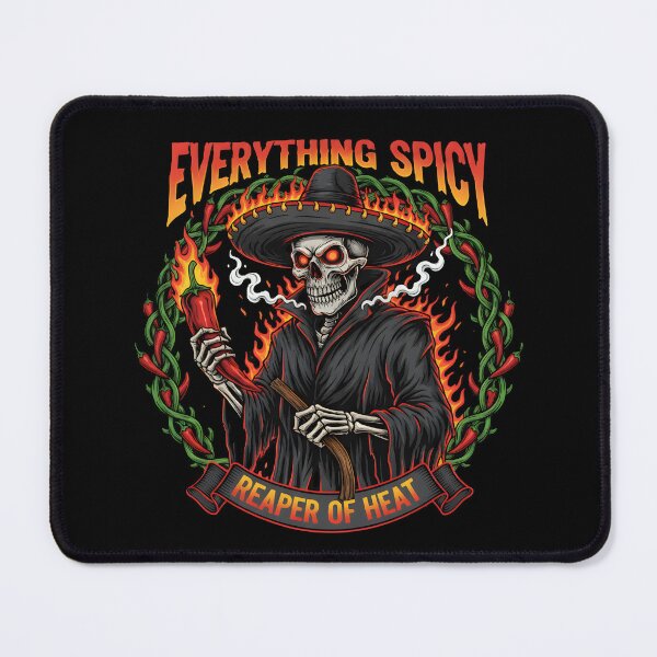 Item preview, Reaper of Heat - Everything Spicy Sombrero Skull Calavera Graphic designed and sold by DMNindustries.