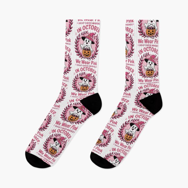 Item preview, Spooky Ghost In October We Wear Pink – Breast Cancer Awareness Vibes designed and sold by ArtByKatti.