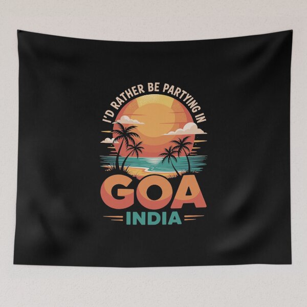 Item preview, Vintage Goa India Poster – Tropical Sunset Party Travel Wall Art designed and sold by paulo silveira.