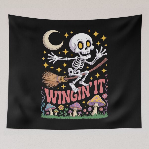 Item preview, Winging It Tonight: declares this charming Halloween illustration! s designed and sold by Grang Art Artistic Designs.