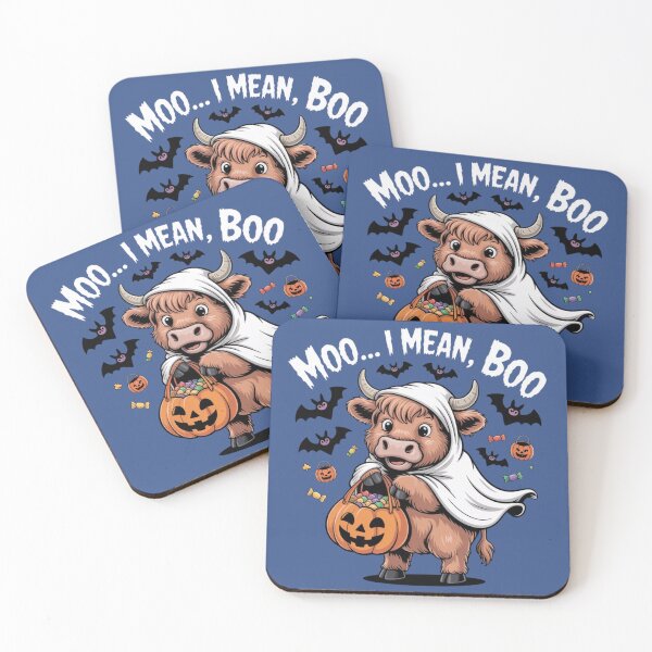 Item preview, Moo I Mean Boo Funny Highland Cow Ghost Halloween designed and sold by Dabbing Turtle Designs.