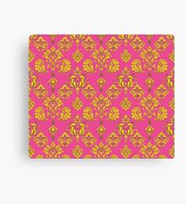 Pink and Gold Vintage Damask Canvas Print
