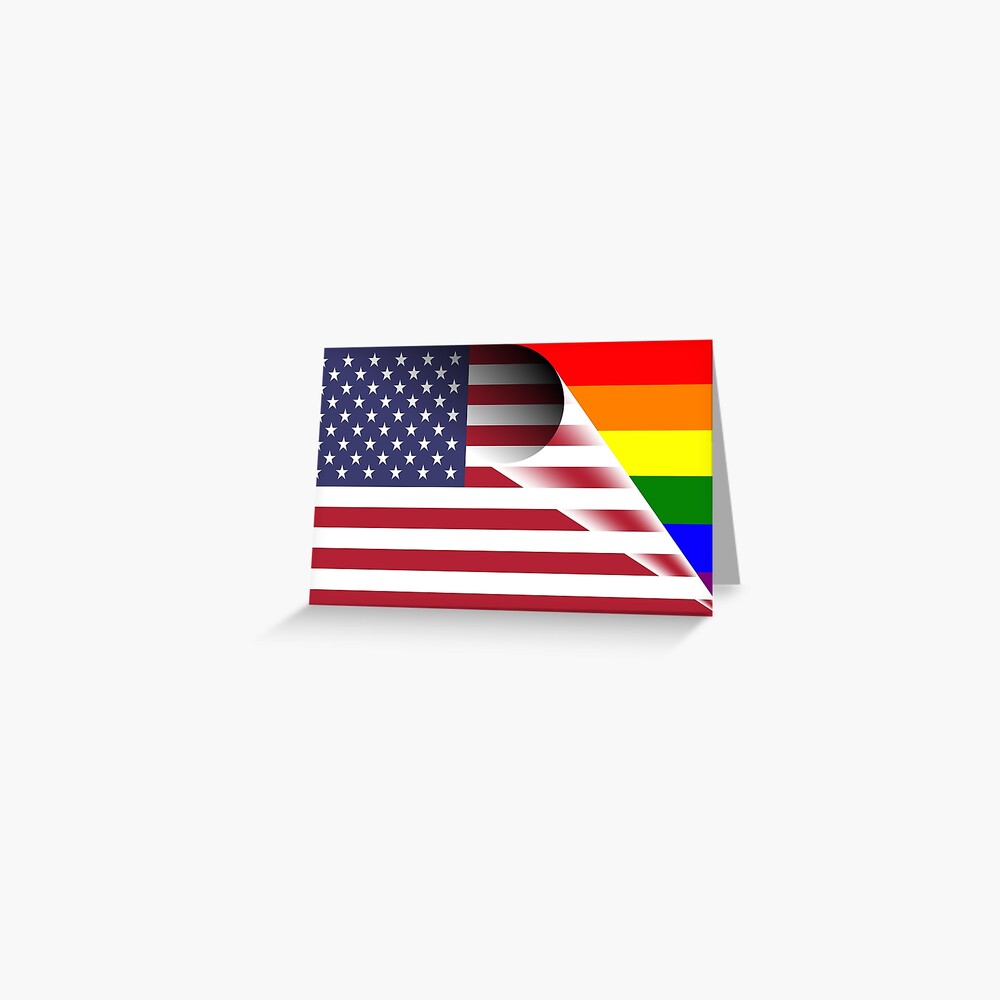 American Flag Lgbtq Pride Rainbow Flag Greeting Card For Sale By