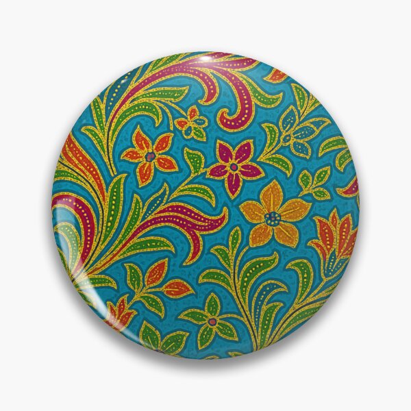 Item preview, Tropical Javanese Batik – Turquoise Garden Fusion designed and sold by getpressedshirt.