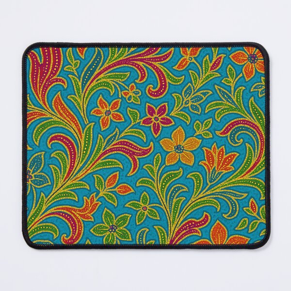 Item preview, Tropical Javanese Batik – Turquoise Garden Fusion designed and sold by getpressedshirt.