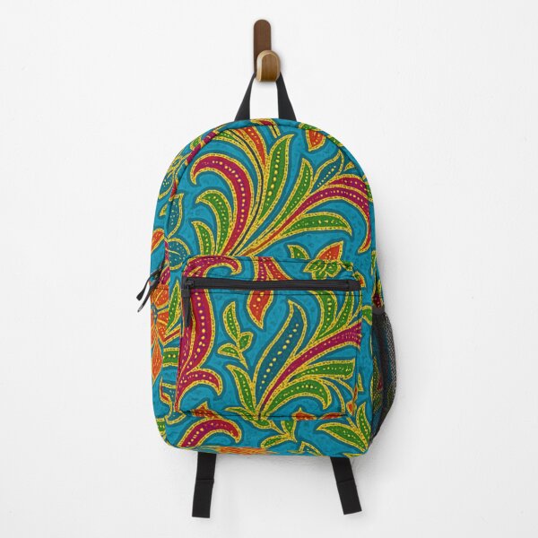 Item preview, Tropical Javanese Batik – Turquoise Garden Fusion designed and sold by getpressedshirt.