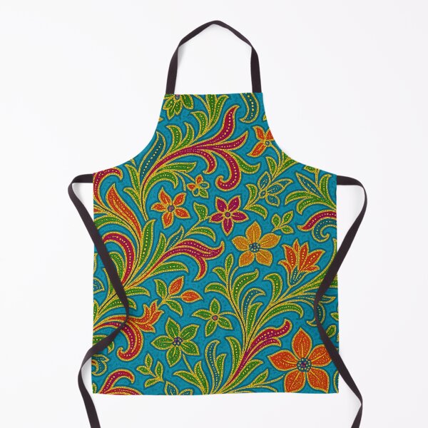 Item preview, Tropical Javanese Batik – Turquoise Garden Fusion designed and sold by getpressedshirt.