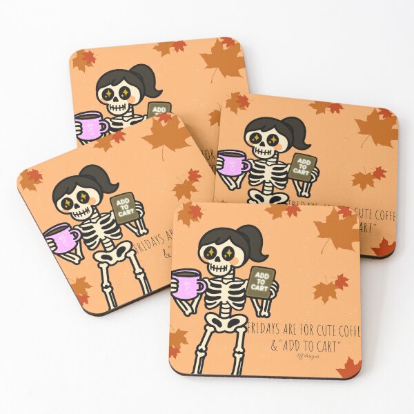 Item preview, Friday Is For Cute Coffees and Add to the Cart | Funny Skeleton Coffee Lover Design designed and sold by effdesigns.