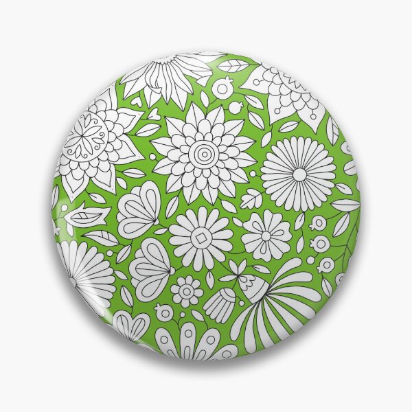 Item preview, Adult Coloring Flowers Pattern on Green designed and sold by Anna Grunduls.