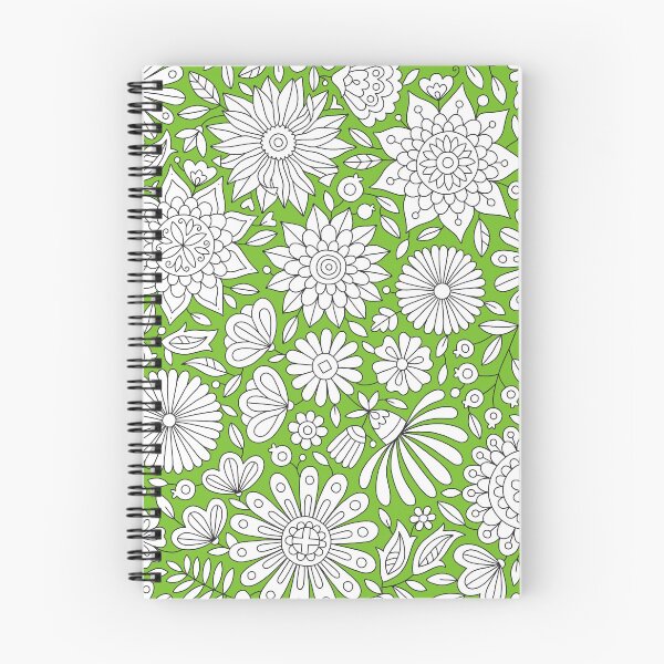 Item preview, Adult Coloring Flowers Pattern on Green designed and sold by Anna Grunduls.