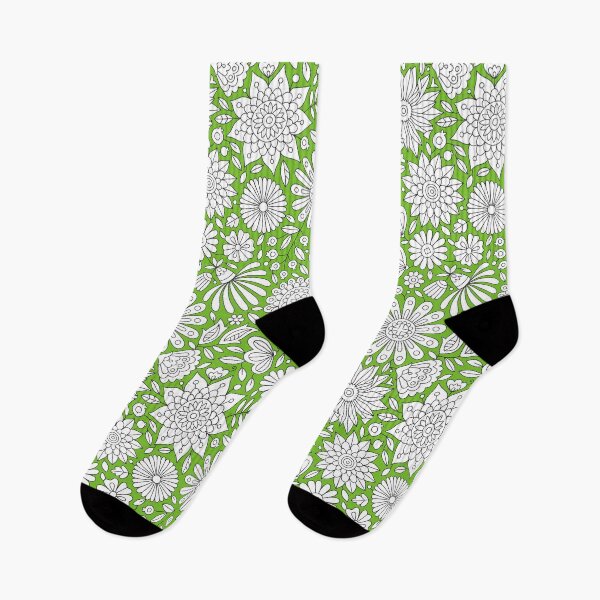 Item preview, Adult Coloring Flowers Pattern on Green designed and sold by Anna Grunduls.