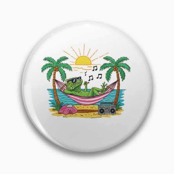 Item preview, Chill Iguana in Hammock Retro Beach designed and sold by TeeARTHY.