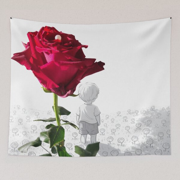 Artikelvorschau, Der Junge und die Rose – Emotionale Konzeptkunst über Liebe und Verlust entworfen und verkauft von jelonkaa.