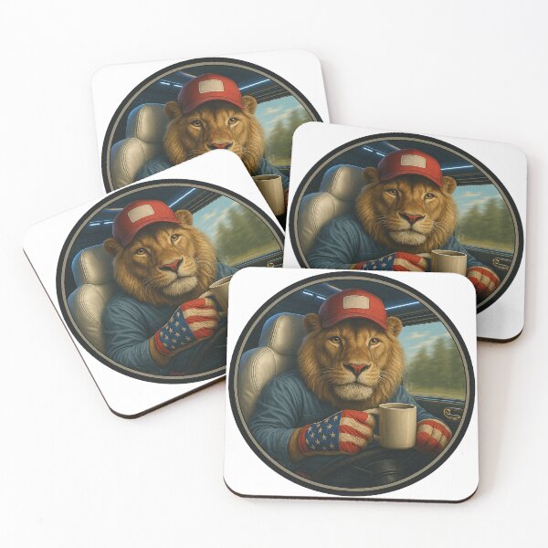 Item preview, Trucker – Lion Driver American Flag Coffee Break designed and sold by Zouky.art.