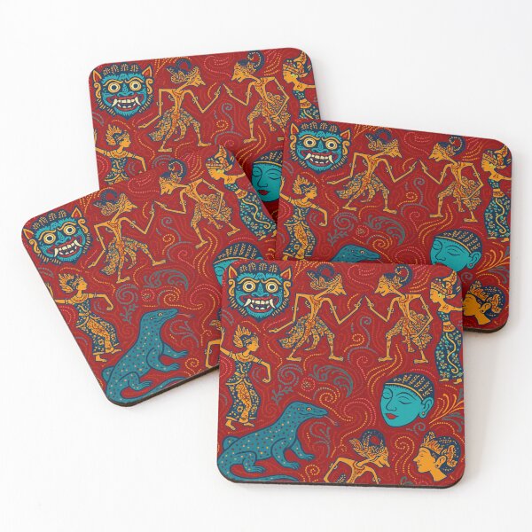 Item preview, Indonesian Batik Fusion – Masks, Wayang & Komodo Celebration designed and sold by getpressedshirt.