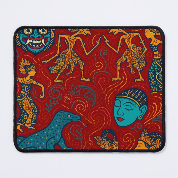 Item preview, Indonesian Batik Fusion – Masks, Wayang & Komodo Celebration designed and sold by getpressedshirt.