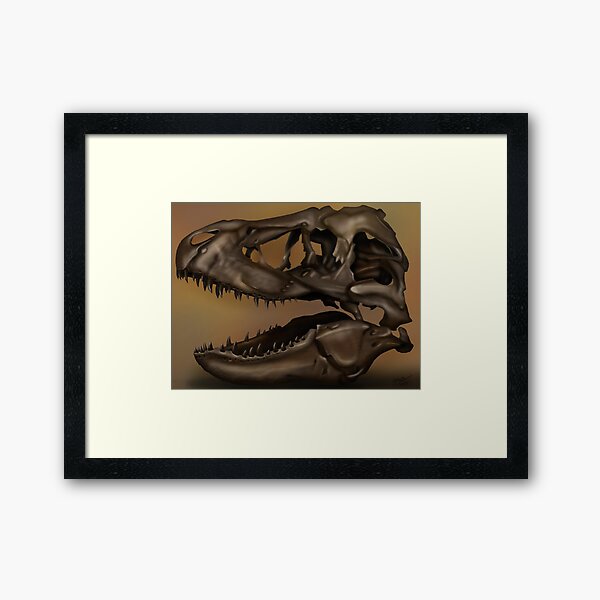 T. Rex Skull Framed Art Print