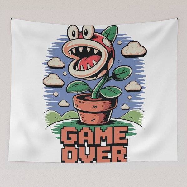 Item preview, Game Over Piranha Plant | Retro 8-Bit Gaming T-Shirt designed and sold by Apparel Fashion.