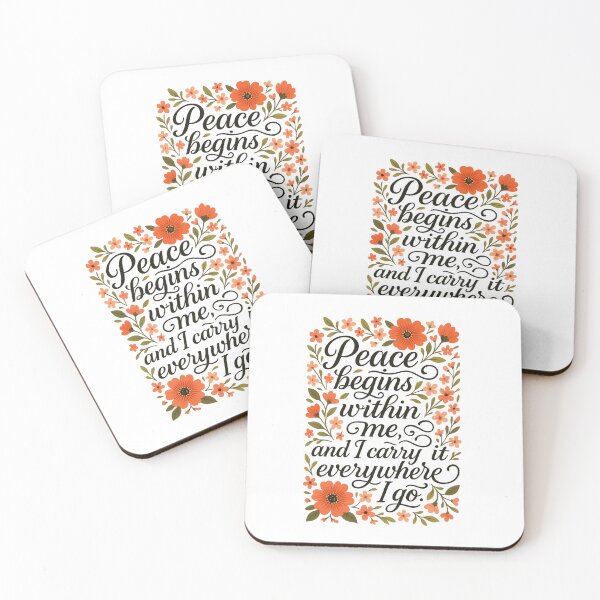 Item preview, Peace Begins Within Me – Floral Positive Affirmation Quote Design designed and sold by WHDProduction45.