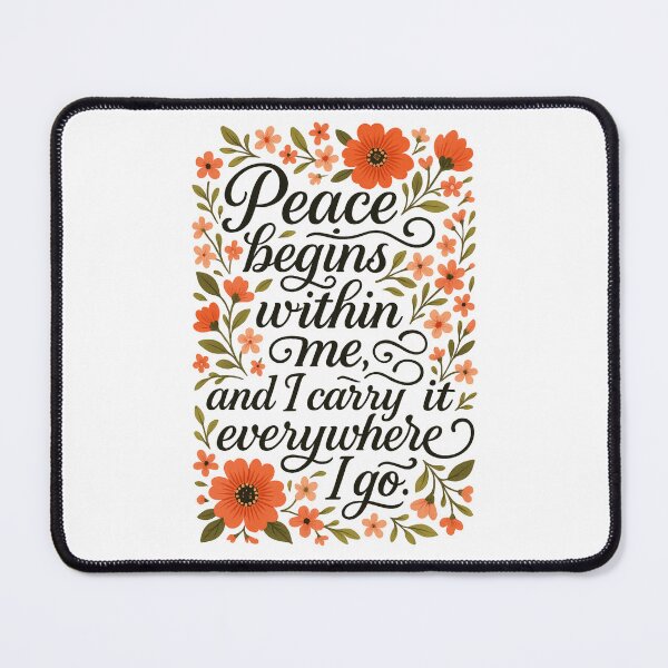 Item preview, Peace Begins Within Me – Floral Positive Affirmation Quote Design designed and sold by WHDProduction45.