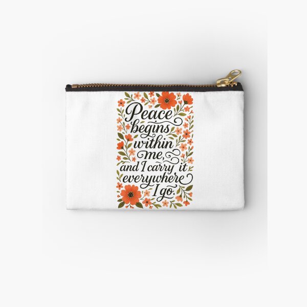 Item preview, Peace Begins Within Me – Floral Positive Affirmation Quote Design designed and sold by WHDProduction45.