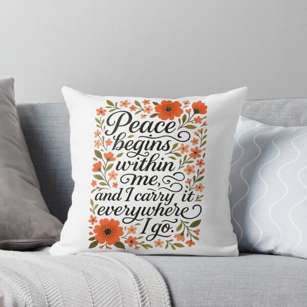 Item preview, Peace Begins Within Me – Floral Positive Affirmation Quote Design designed and sold by WHDProduction45.