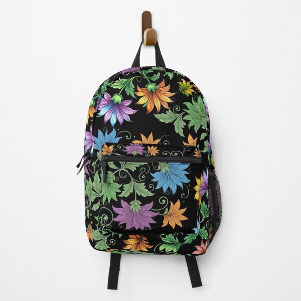 Item preview, Estampado floral colorido: diseño vibrante de jardín botánico - NEGRO designed and sold by PAPIRO SIGLO XXI.