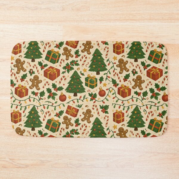 Item preview, Holiday Seamless Pattern with Gingerbread and Ornaments designed and sold by K3DreamKreations .