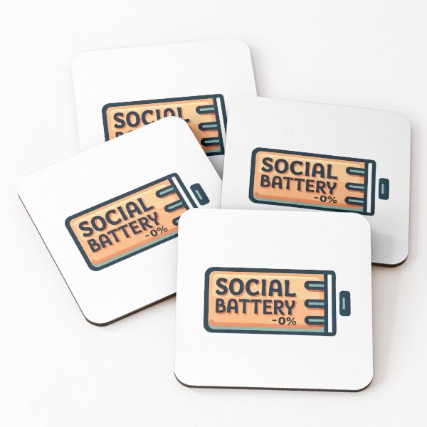 Item preview, Social battery icon with zero charge indicating low energy for social interactions and digital engagement designed and sold by SpaceartLilu.