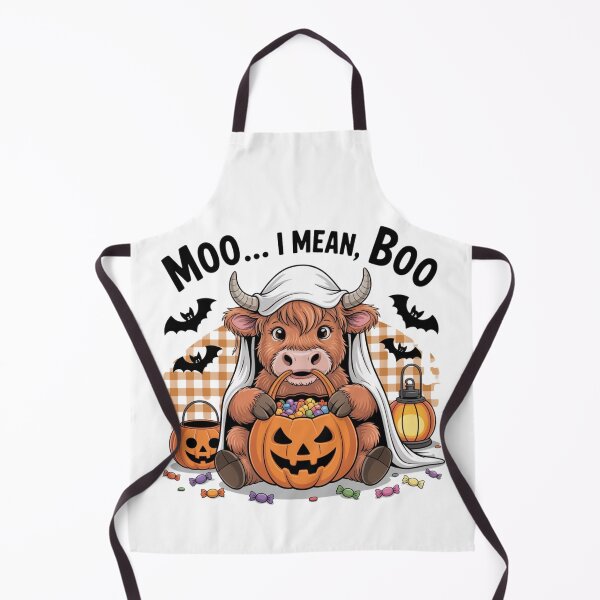 Item preview, Moo I Mean Boo Funny Highland Cow Ghost Halloween designed and sold by Dabbing Turtle Designs.