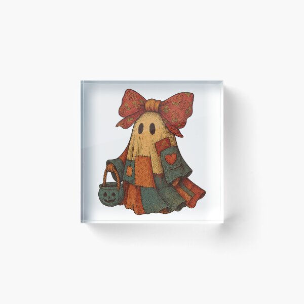 Item preview, Vintage Patchwork Ghost with Floral Bow designed and sold by Fam19.