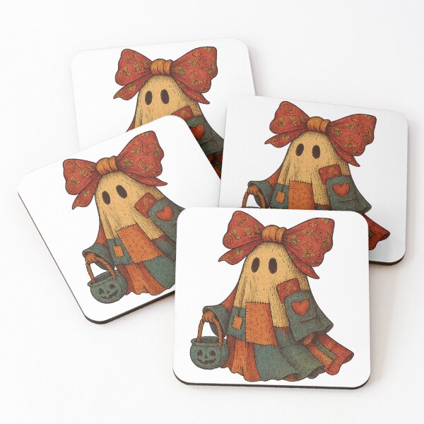 Item preview, Vintage Patchwork Ghost with Floral Bow designed and sold by Fam19.