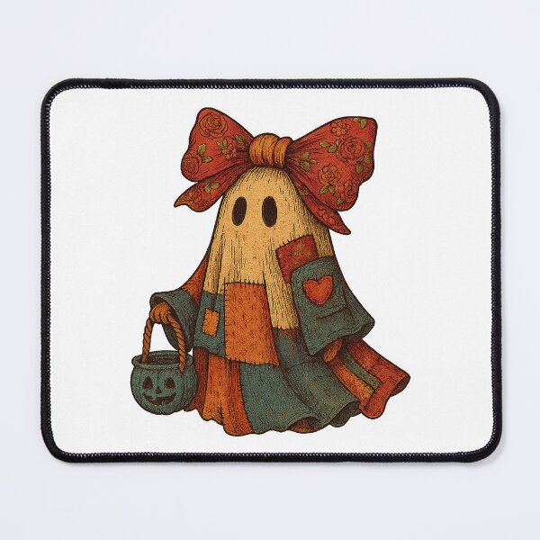 Artikelvorschau, Vintage Patchwork Geist mit Blumenschleife entworfen und verkauft von Fam19.