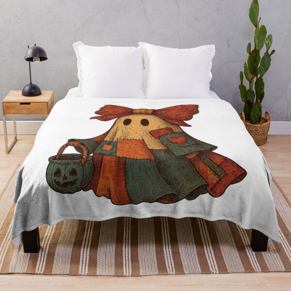 Item preview, Vintage Patchwork Ghost with Floral Bow designed and sold by Fam19.