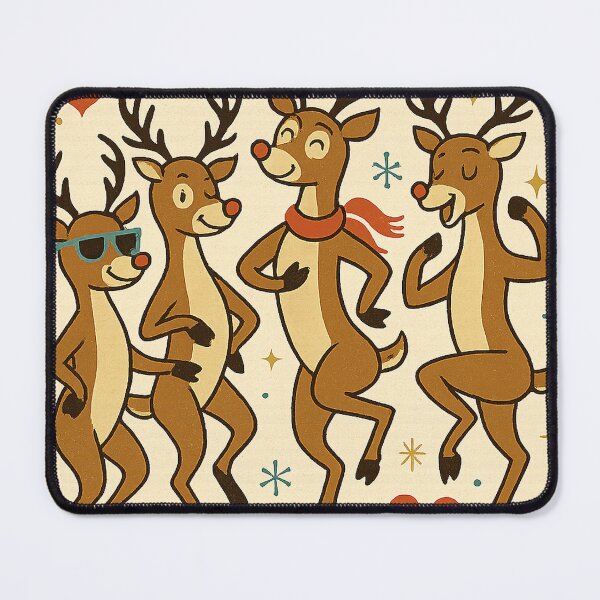 Item preview, Sleighin’ It – Retro Reindeer Dance Party Funny Mid Century Christmas Design designed and sold by FluffyCreative.