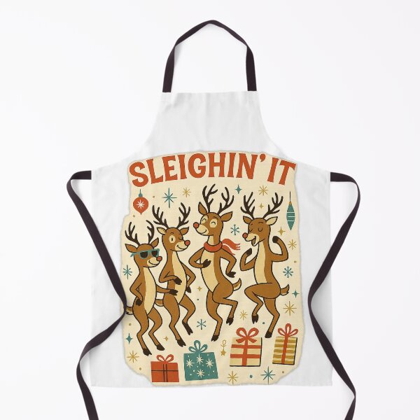 Item preview, Sleighin’ It – Retro Reindeer Dance Party Funny Mid Century Christmas Design designed and sold by FluffyCreative.