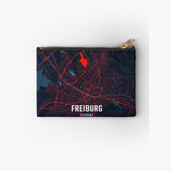 Item preview, Freiburg Red & Blue Minimalist Map designed and sold by HomeLivingCo.