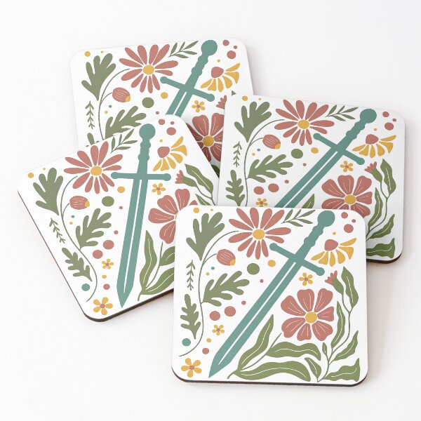Item preview, Sword and Flowers Bold Heroic Botanical Illustration designed and sold by ArtfulWeave.
