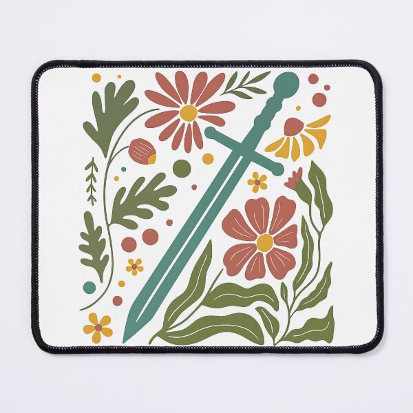 Item preview, Sword and Flowers Bold Heroic Botanical Illustration designed and sold by ArtfulWeave.