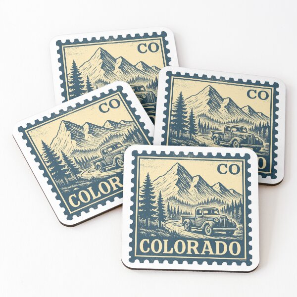 Artikelvorschau, Colorado-Vintage-Briefmarkendesign entworfen und verkauft von Automotive Art by Greg.
