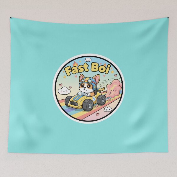 Item preview, Fast Boi Cute Kawaii Racing Corgi designed and sold by designbykev.