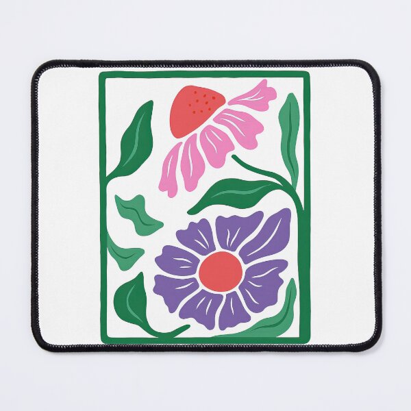 Item preview, Folk Art Style Floral Block with Pink and Purple Flowers designed and sold by ArtfulWeave.