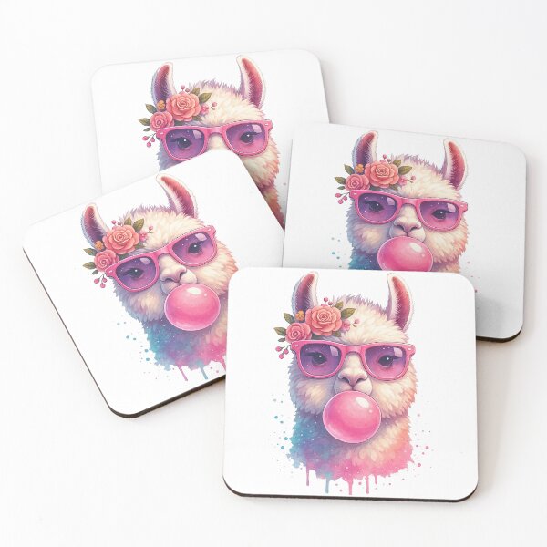 Item preview, Cool Llama with Pink Sunglasses and Bubblegum Pop Art Style designed and sold by ArtfulWeave.