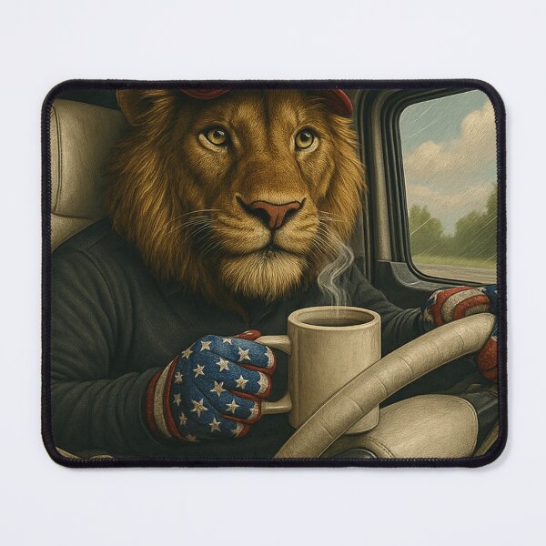 Item preview, Big Rig – Lion Trucker USA Highway Driver Art designed and sold by Zouky.art.