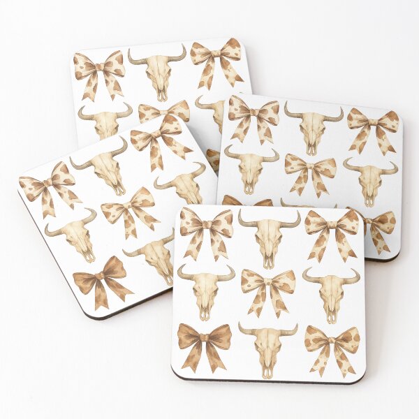 Item preview, Western Cow Skulls and Bows Pattern Rustic Country Aesthetic designed and sold by ArtfulWeave.