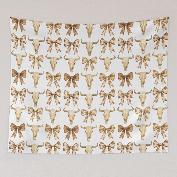 Item preview, Western Cow Skulls and Bows Pattern Rustic Country Aesthetic designed and sold by ArtfulWeave.