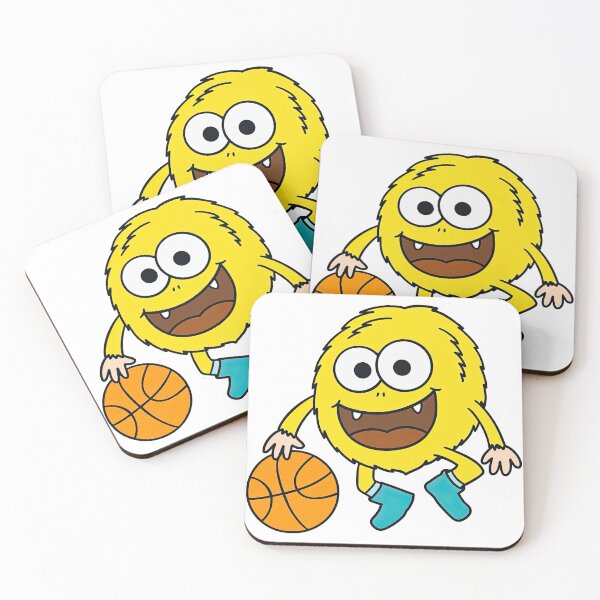 Item preview, Funny Yellow Furry Monster Playing Basketball Cartoon Style designed and sold by ArtfulWeave.