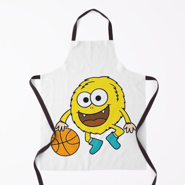 Item preview, Funny Yellow Furry Monster Playing Basketball Cartoon Style designed and sold by ArtfulWeave.